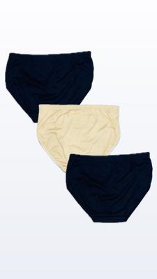 Cotton Plain Comfortable And Breathable Brief -Pack of 3