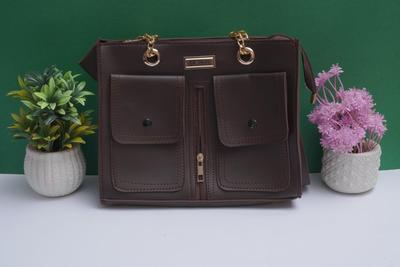 Women's Leather Plain Hand Bag Set