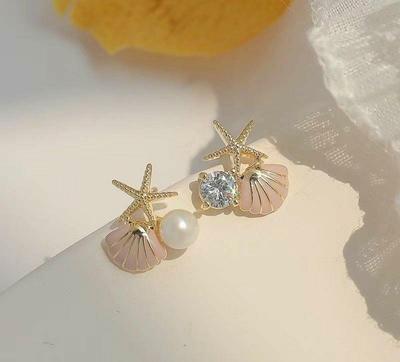 Starfish And Seashell Earrings thumbnail 2