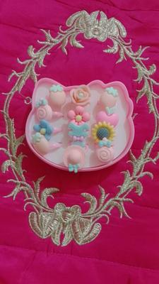 Kid's Flower Design Rings With Box