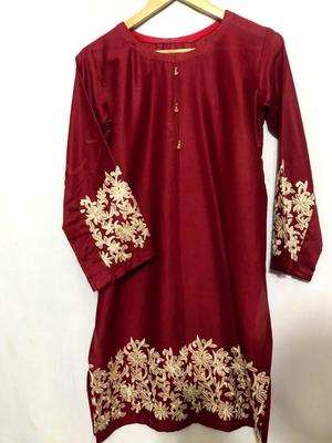 1 Pc Women's Stitched Lawn Embroidered Shirt