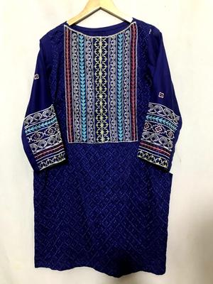 1 Pc Women's Stitched Lawn Embroidered Shirt