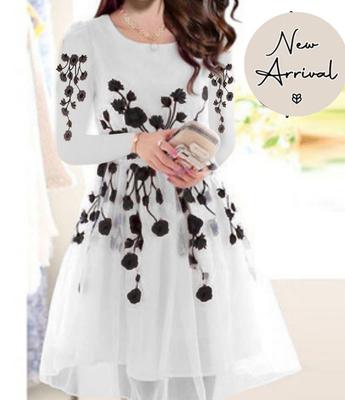 2 Pcs Women's Stitched Organza Embroidered Frock And Trouser