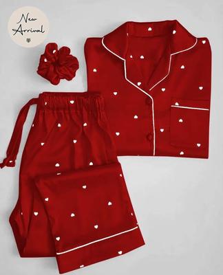 2 Pcs Women's Stitched Night Suit
