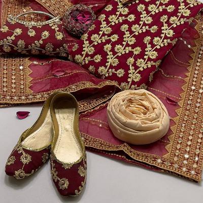3 Pcs Women's Unstitched Embroidered Suit