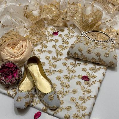 3 Pcs Women's Unstitched Embroidered Suit