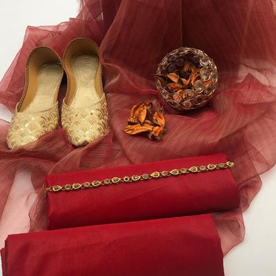 3 Pcs Women's Unstitched Plain Suit