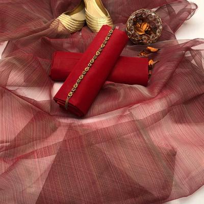 3 Pcs Women's Unstitched Plain Suit