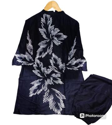 2 Pcs Women's Stitched Linen Printed Shirt And Trouser thumbnail 3