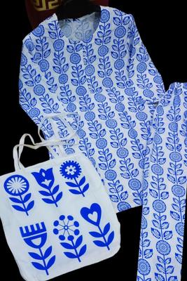 2 Pcs Women's Stitched Linen Printed Shirt And Trouser thumbnail 3