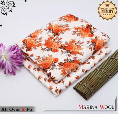 Stylish 2 Pcs Printed Marina Wool Suit