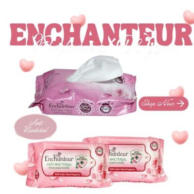 Enchanteur Anti-Bacterial Perfumed Wipes, Exotic Floral Fragrance, 20-Pack