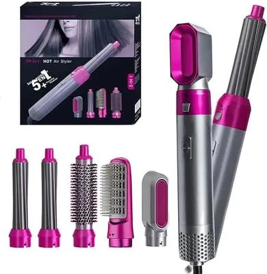 5 in 1 Hair Styler, Blow Dryer Brush, Hair Dryer Brush Negative lonic Electric, Hair Wrap Hair Styler, Detachable Brush Heads Comb for Straightening Automatic Curling Styling, Auto Wrap Curler