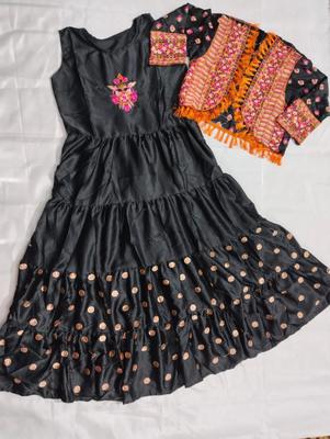 2 Pcs Women’s Stitched Shamoz Silk Embroidered Maxi With Jacket