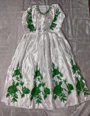 1 Pc Women's Stitched Silk Embroidered Maxi