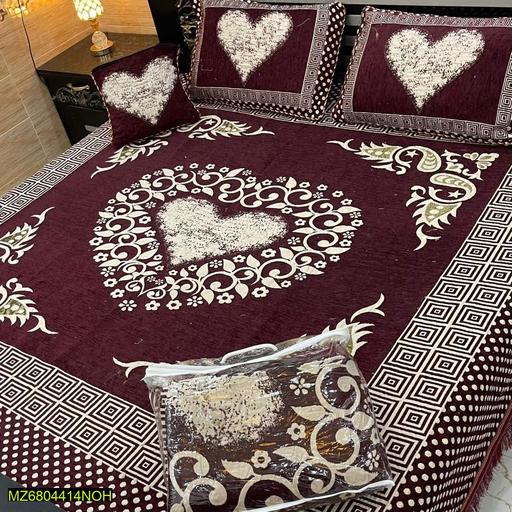 4 Pcs Velvet Jacquard Double Bedspread