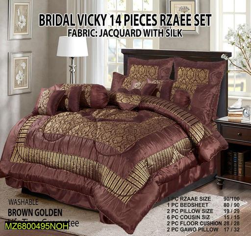 14 Pcs Jacquard Double Bed Bridal Set