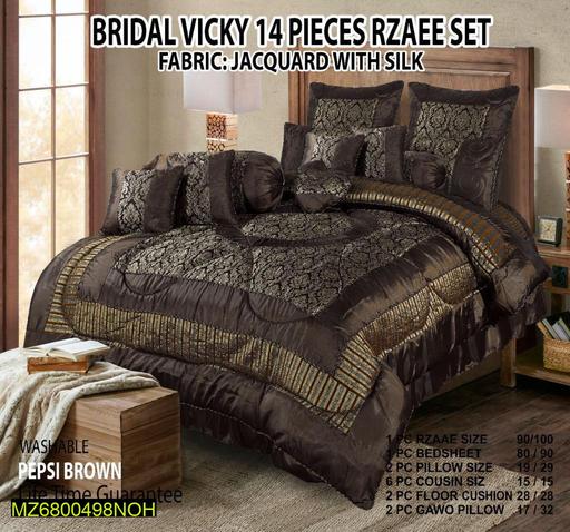14 Pcs Jacquard Double Bed Bridal Set