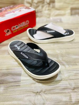 Men's Casual Black Synthetic Leather Slide Slippers - 1 Pcs