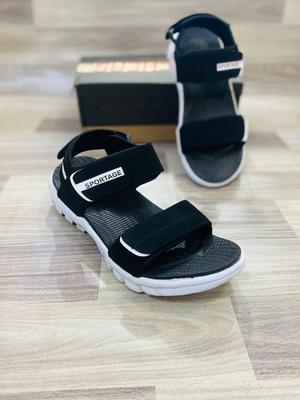 Men's Fancy Black Fabric Sandals - Available in 6 Sizes (1 Pcs)