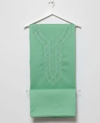 Men’s Unstitched Cotton Embroidered Suit