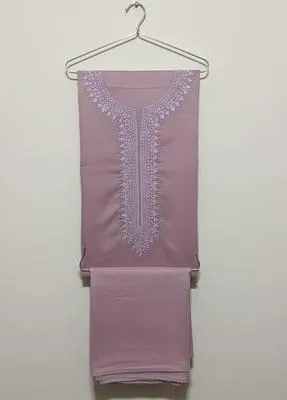 Men’s Unstitched Cotton Embroidered Suit