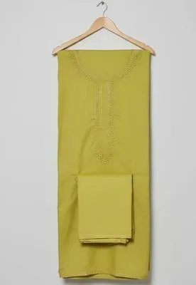 Men’s Unstitched Cotton Embroidered Suit