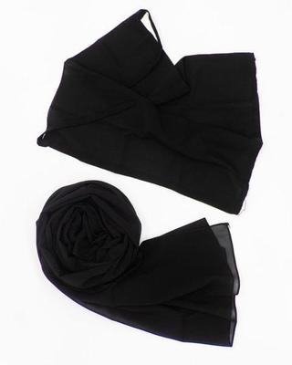 2 Pc Chiffon Plain Women's Hijab Set