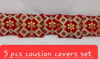5 Pcs Velvet Jacquard Printed Cushion Covers