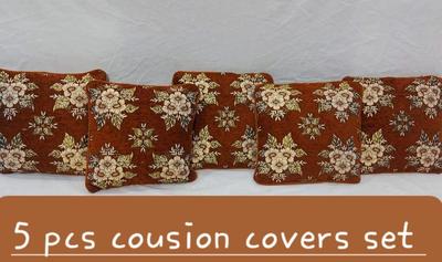 5 Pcs Velvet Jacquard Printed Cushion Covers