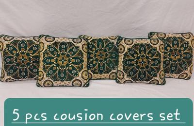 5 Pcs Velvet Jacquard Printed Cushion Covers