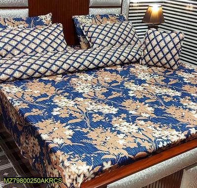 7 Pcs Cotton Printed Double Bed Comforter Set