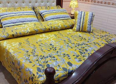 7 Pcs Cotton Printed Double Bed Comforter Set