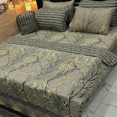 7 Pcs Cotton Printed Comforter Set