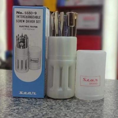 Stainless Steel Screw Driver Set Grey 9 Pcs