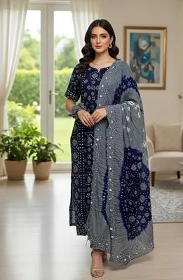 Stylish Printed Linen 3-Piece Suit for Women