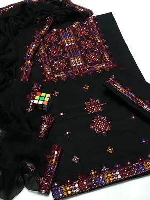 3 Pcs Women's Unstitched Embroidered Suit thumbnail 2