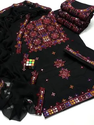 3 Pcs Women's Unstitched Embroidered Suit thumbnail 3