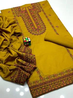 3 Pcs Women's Unstitched Embroidered Suit thumbnail 3