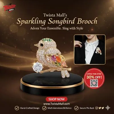 Stunning Golden 1 Pc Butterfly Design Brooch