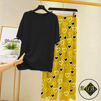 2 Pcs Women's Stitched Cotton Jersey Printed Night Suit