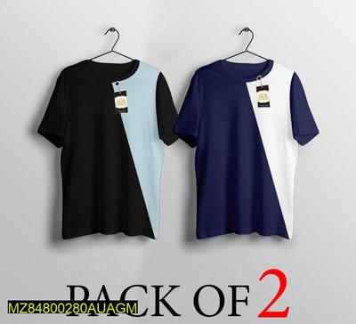 Men's Stitched Jersey Plain T-Shirt, Pack of 2