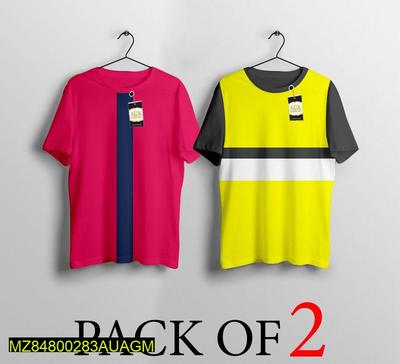 Men's Stitched Jersey Plain T-Shirt, Pack of 2