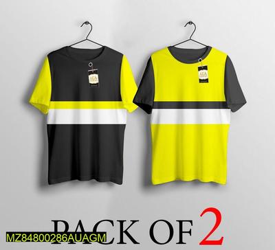 Men's Stitched Jersey Plain T-Shirt, Pack of 2