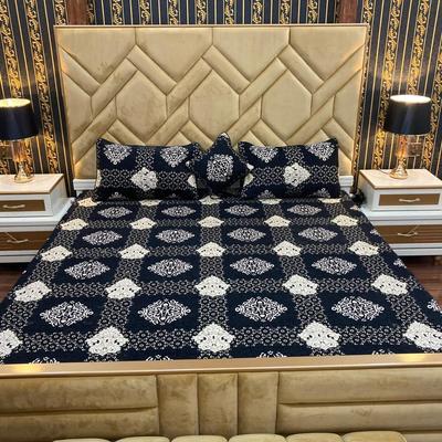 4 Pcs Velvet Jacquard Printed Double Bed Bridal Set