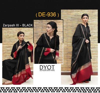 3 Pcs Women's Unstitched Lawn Suit