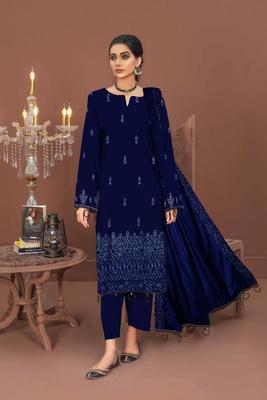 3 Pcs Women's Unstitched Embroidered Suit