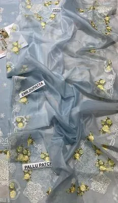 3 Pcs Grey Chikankari Lawn Suit for Eid Party Wear thumbnail 7