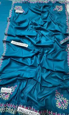 3-Piece Embroidered Lawn Suit Deep Blue for Eid & Weddings thumbnail 4