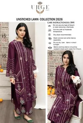 2 Pcs Women's Unstitched Embroidered Suit